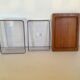 Teak and plastic butter dish