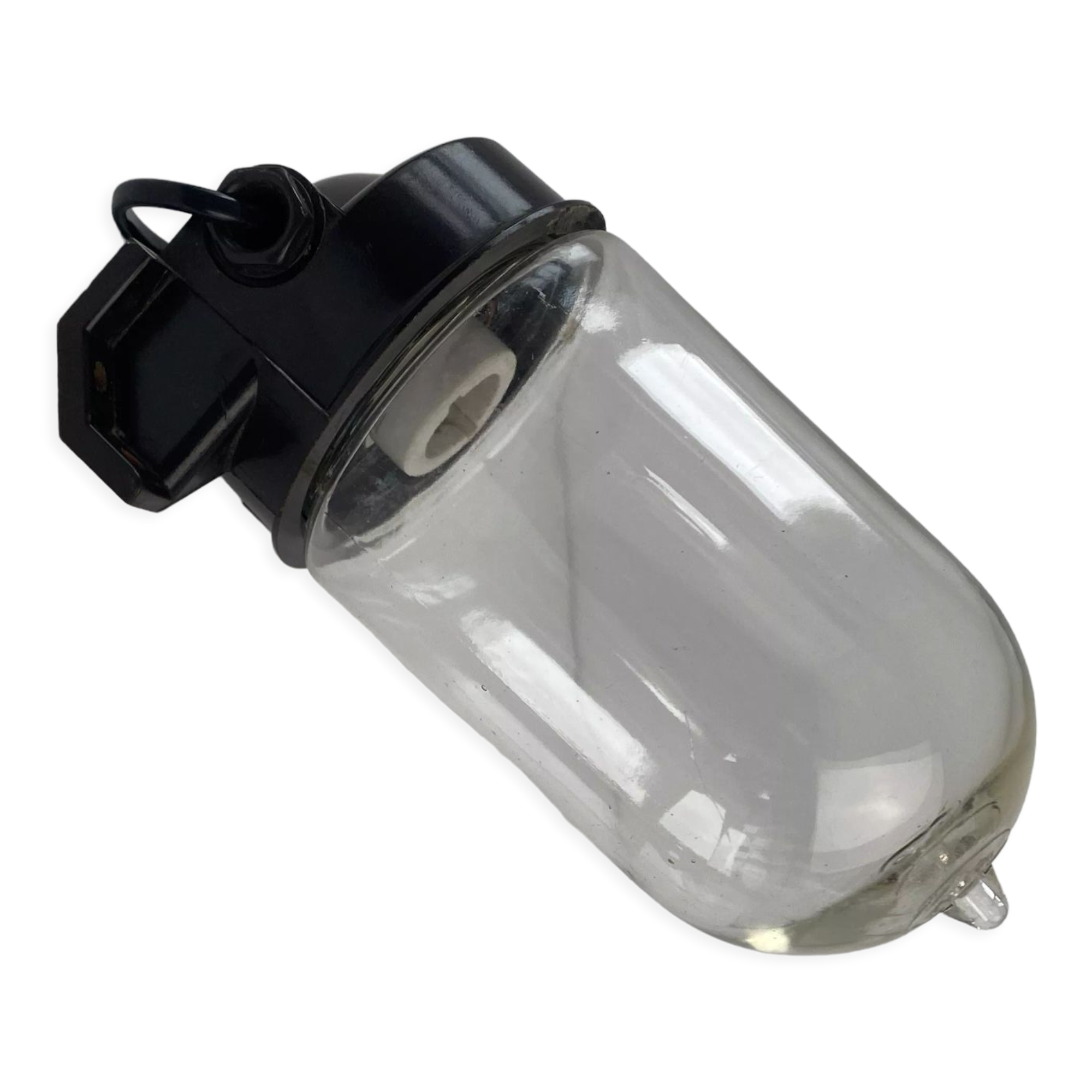 Glass wall lamp and vintage bakelite