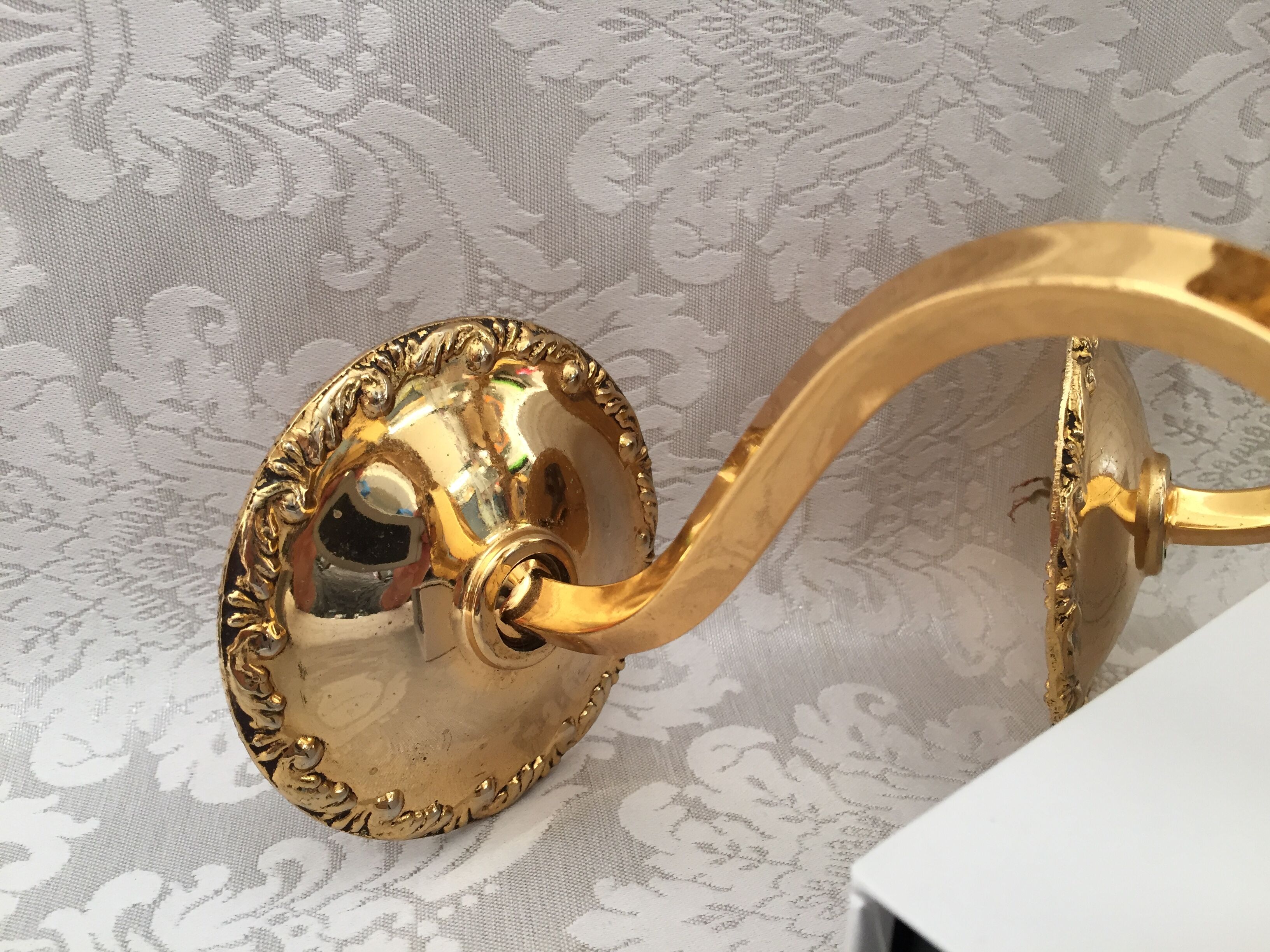 Pair wall lamps gilded bronze atlas globe style louis xv/xvi