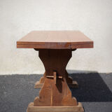 Monastery table, wooden table and its bench, rectangular table, side table, chalet, farmhouse
