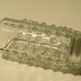 Brutalist transparent glass vase, Pavel Panek 1971