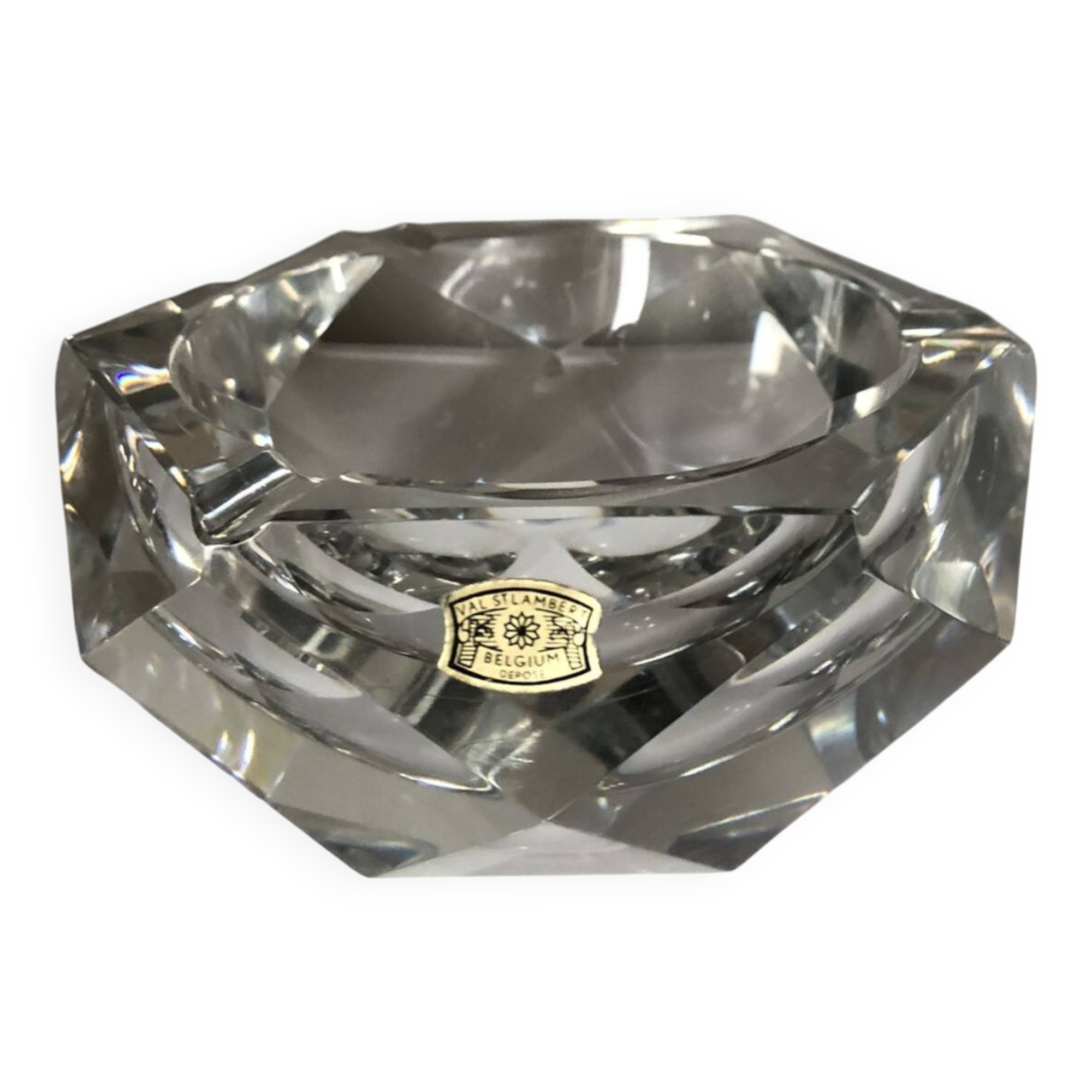 Val St Lambert crystal ashtray