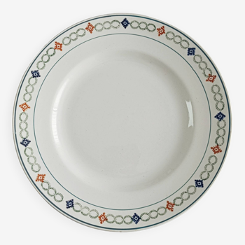 Plate on iron earth pedestal Société Amandinoise