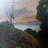 Lac de Vassivière au soleil sunset by Henri COULON (1855-1936) School of CROZANT