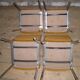 Set of 4 chrome metal chairs and 1970 fabric