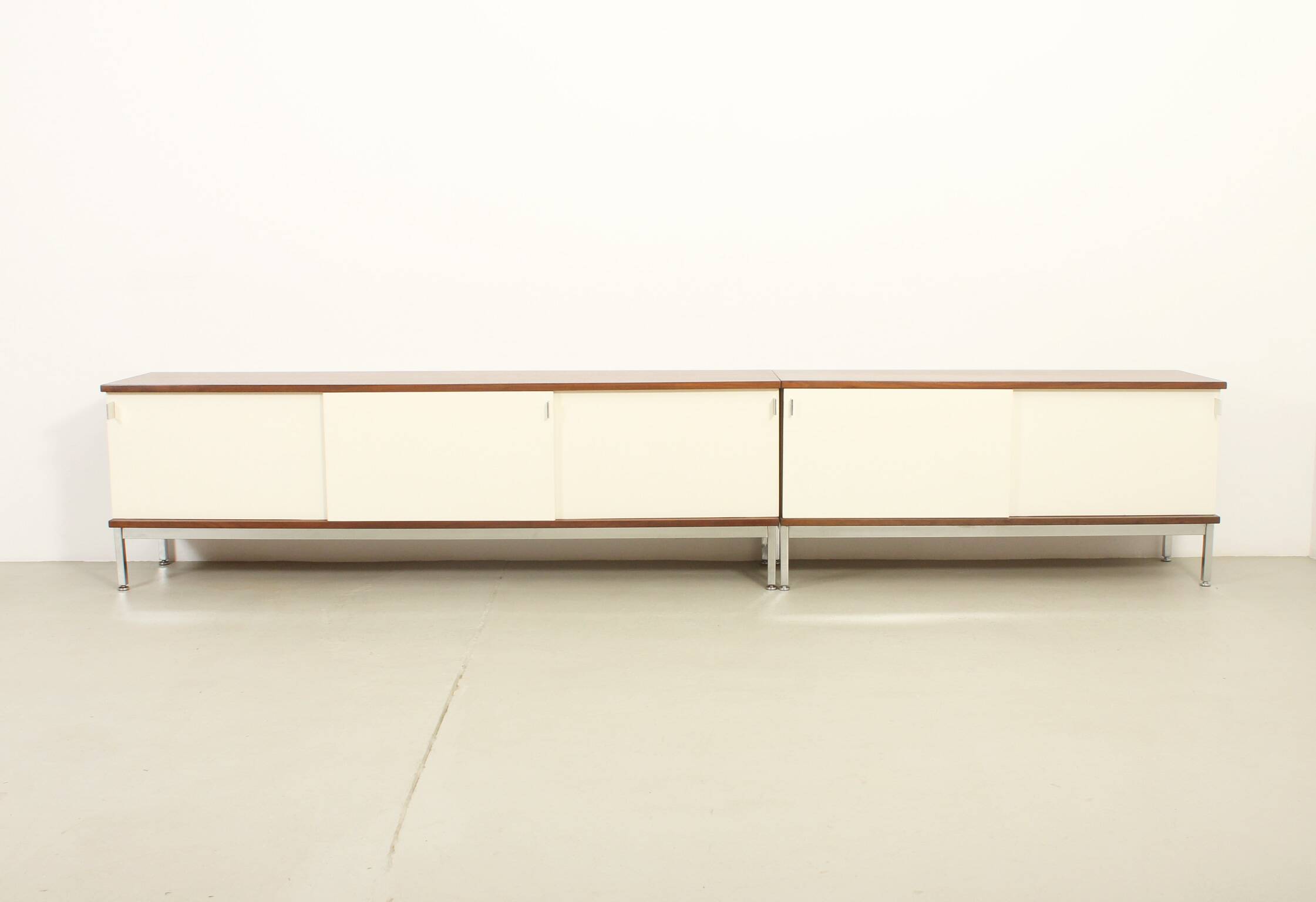 Sideboard of three sliding doors published by Airborne, France, 1960s.