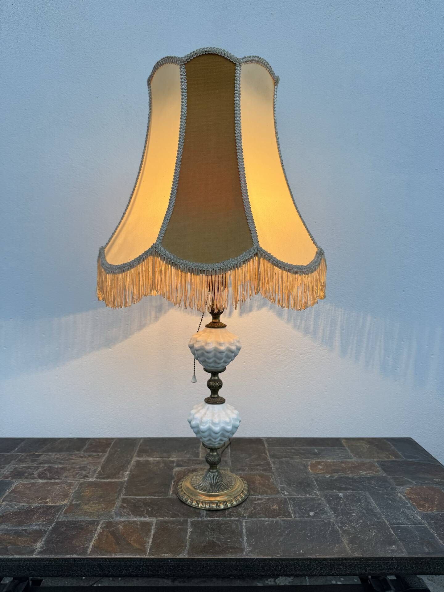 Ceramic and brass lamp from the 1960s.