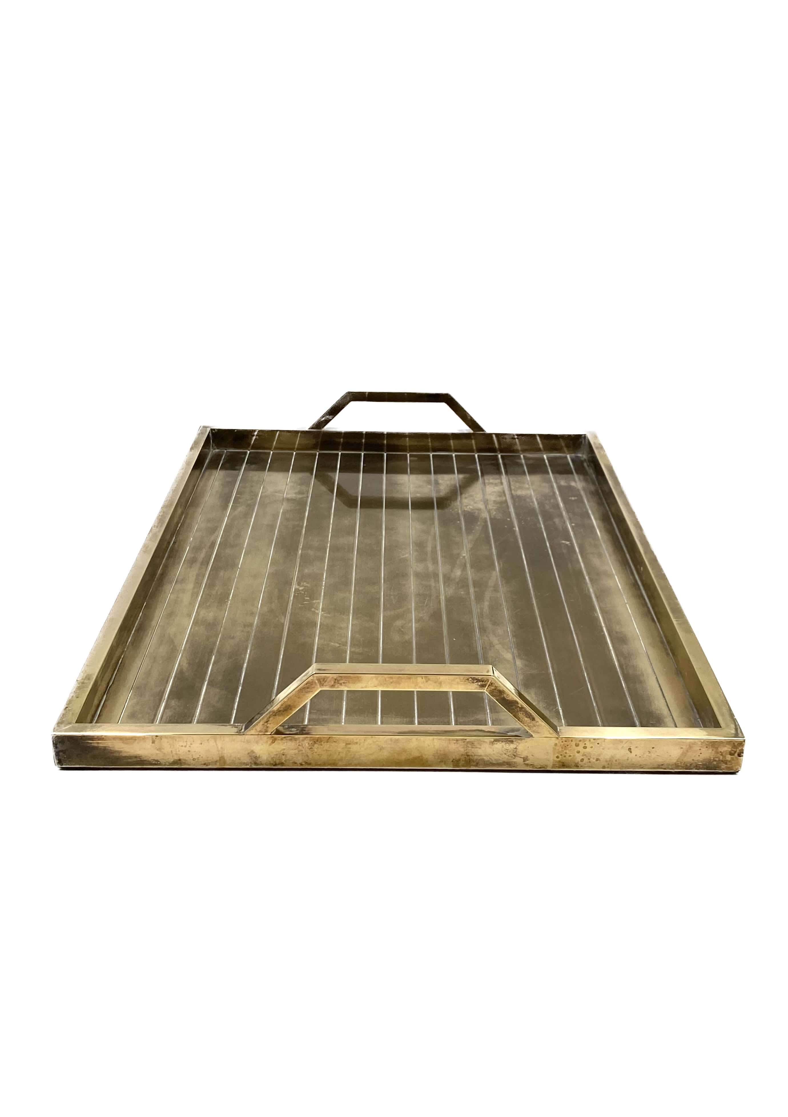 Hollywood regency brass tray, Italy 1970s