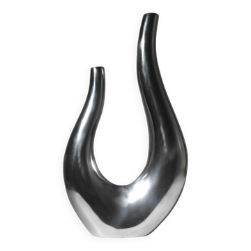 Vase en aluminium sculptural contemporain, grand