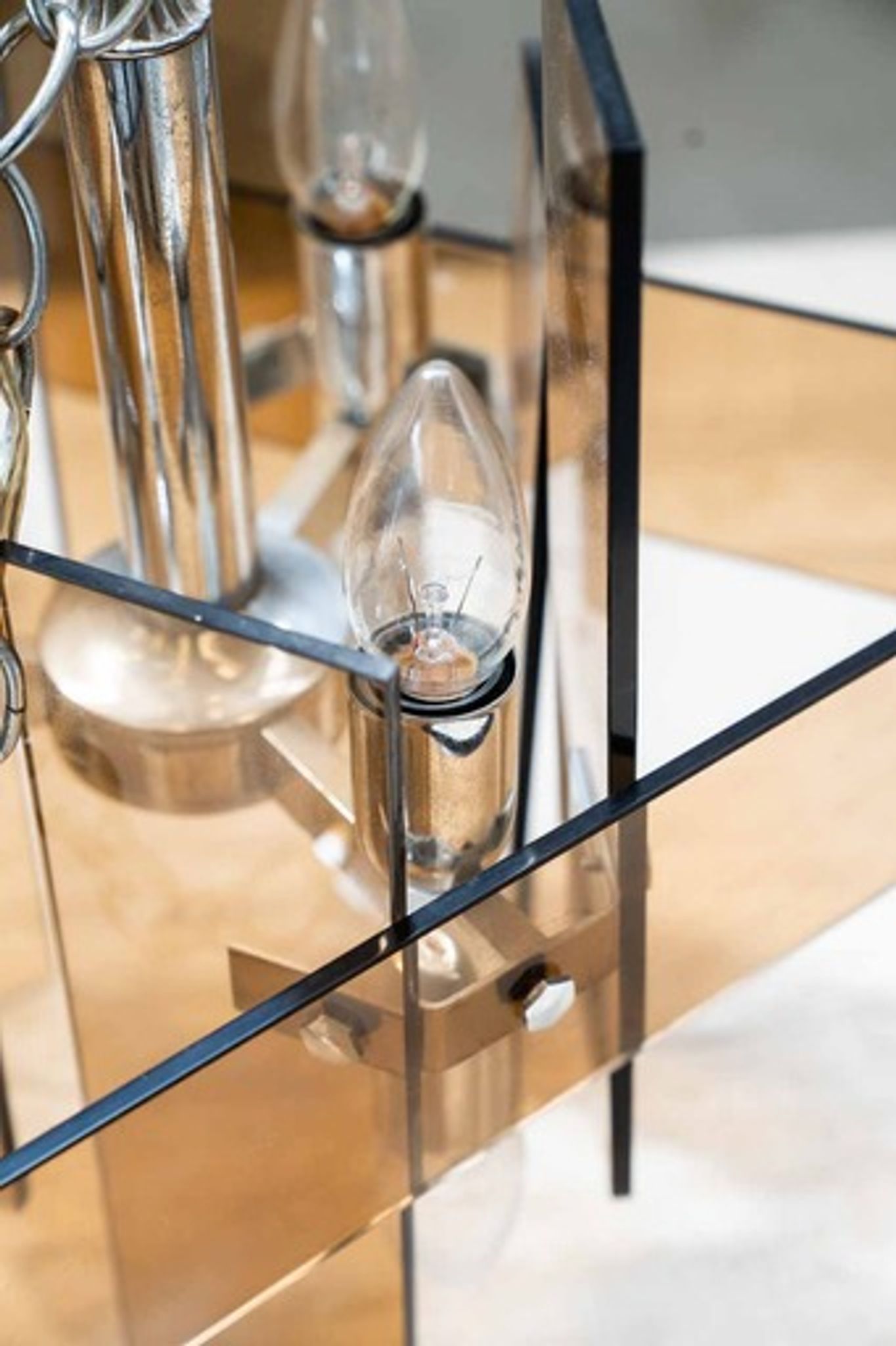 Lampes en verre orange six ampoules