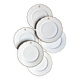 6 scalloped dinner plates in gilded and monogrammed Paris porcelain