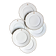 6 scalloped dinner plates in gilded and monogrammed Paris porcelain