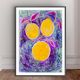 Affiche illustration mandarines abstrait