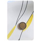 Plateau de service ovale Salins France Clair de Lune des années 1950