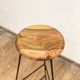 Bar stool in steel and walnut