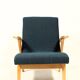 Fauteuil vintage Couleur Bleu Marine Bois Clair Design Midcentury