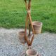 Rattan and bamboo plant holder from the 50s