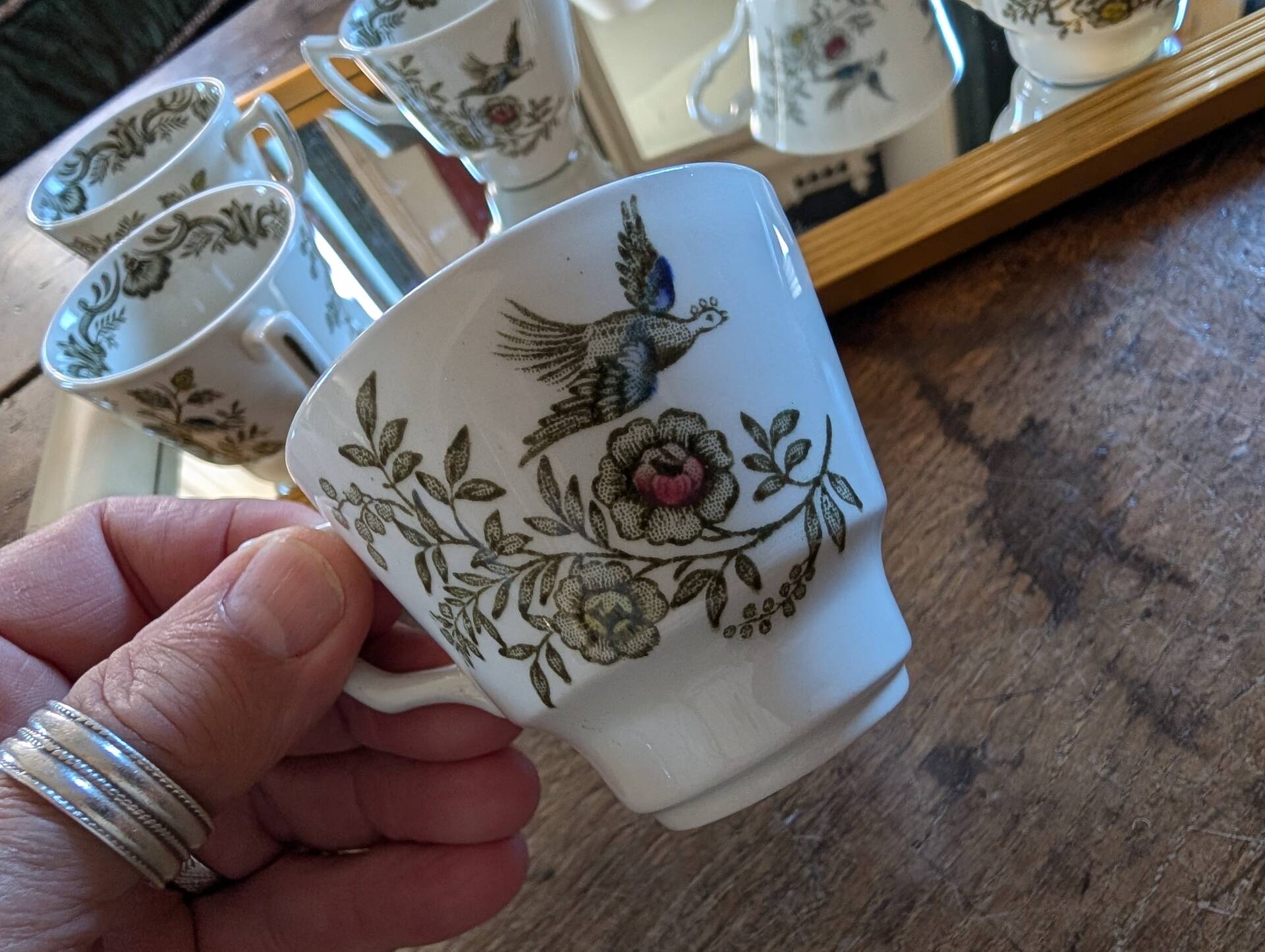 6 tasses Windsor 1981 – Jardin anglais fleuri