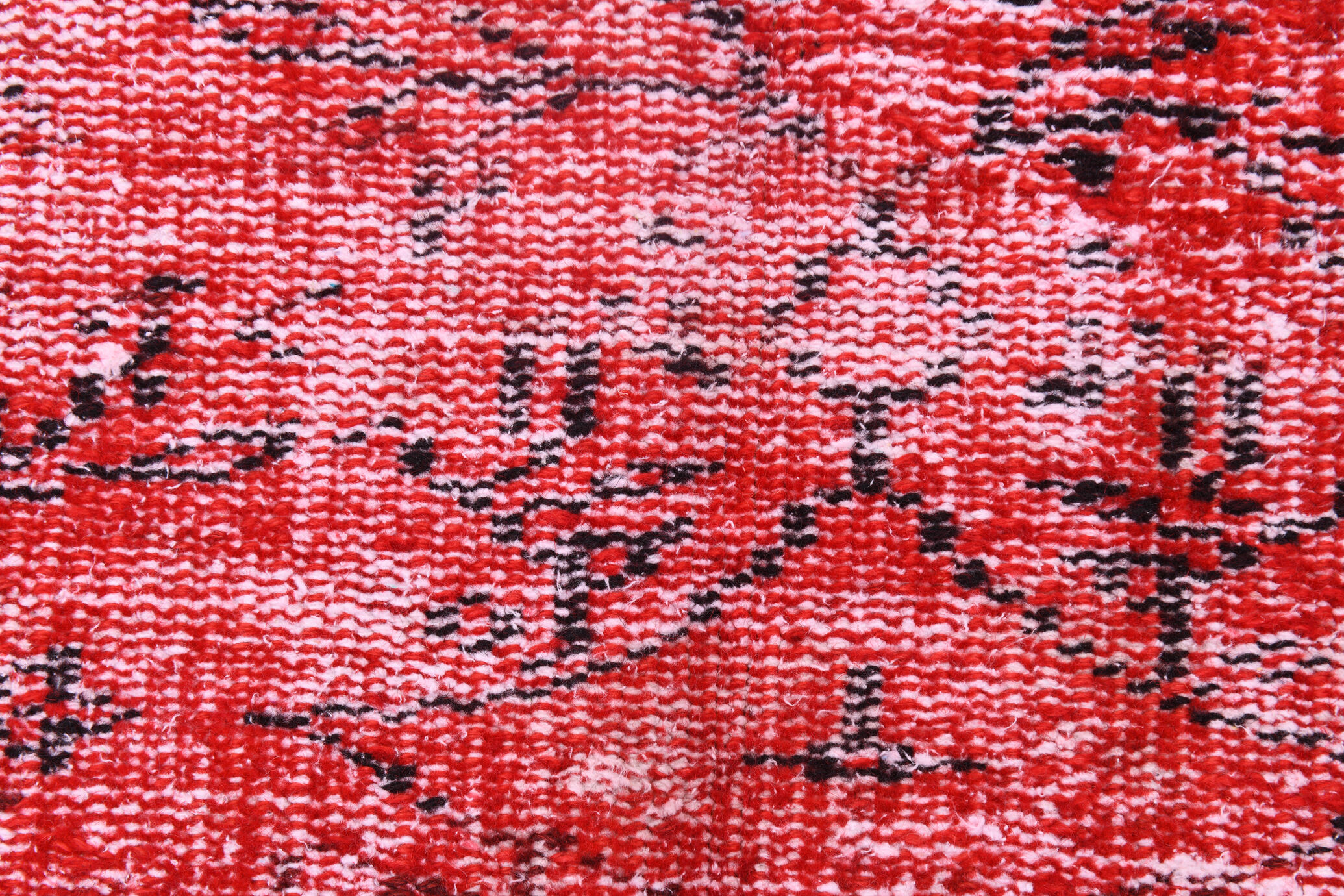 Distressed red carpet 241x165cm