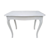 Former table style Louis XV white wood - vintage demountable curved feet