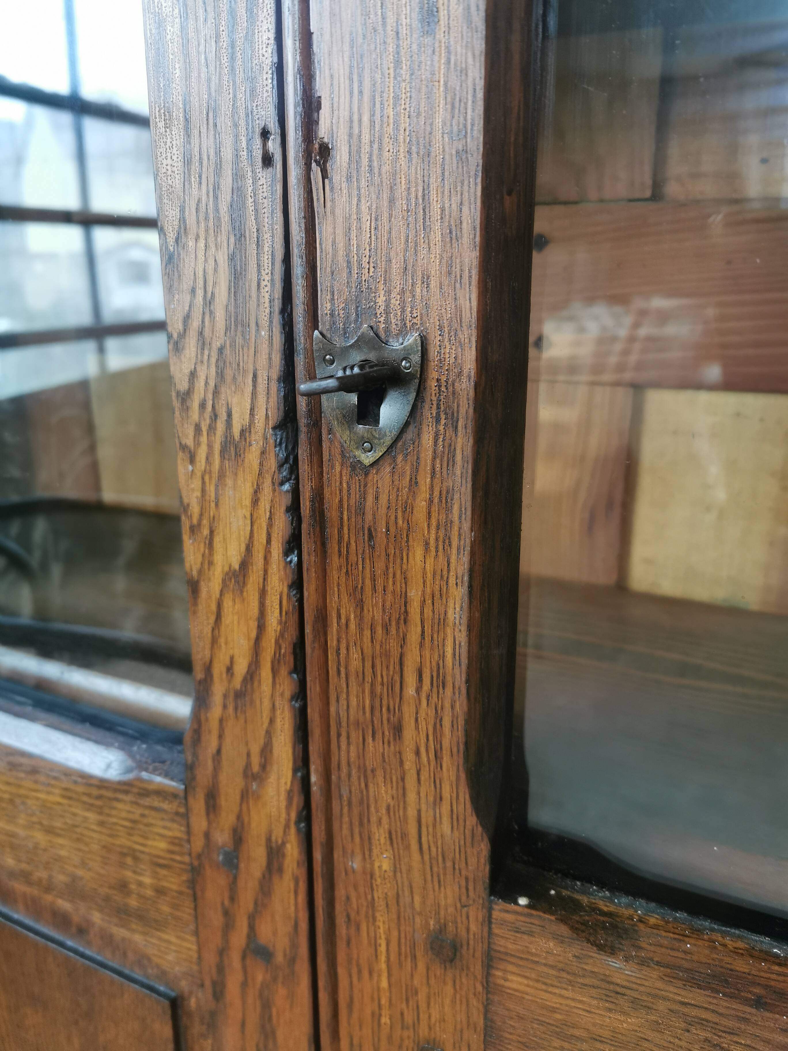 Display cabinet, oak bookcase from the 20s
