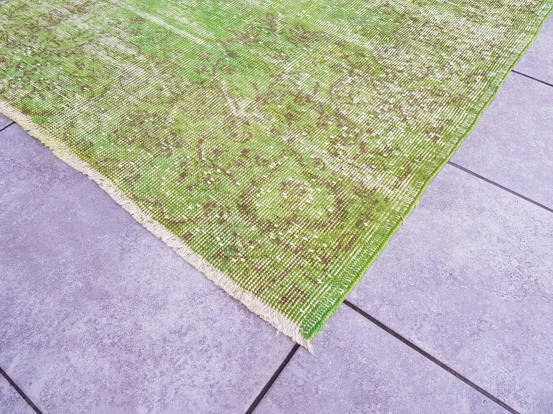 Green Vintage Turkish Rug sku v711