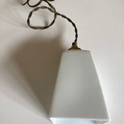 Modernist art deco bathroom pendant lamp in opaline