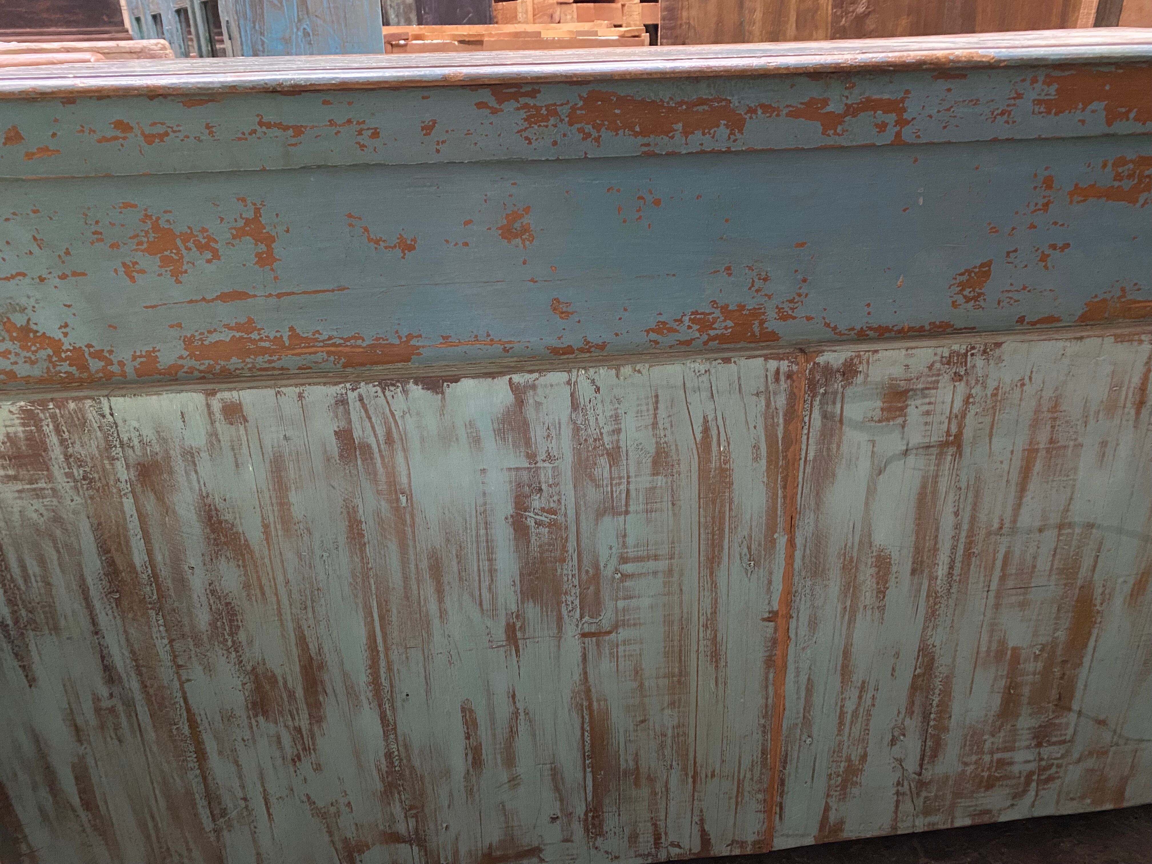 Colonial office in blue lacquered teak