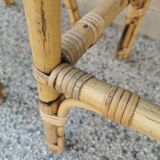 Pair of vintage bamboo stools from the 70s
