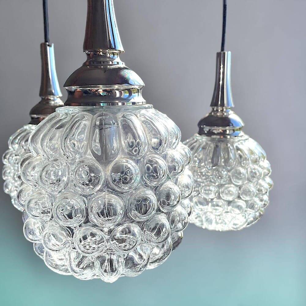 German 1960s cascading pendant by Hustadt Leuchten