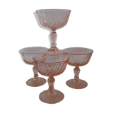 Pink glass champagne cups