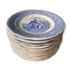 Complete set of 12 talking plates in Gien earthenware