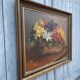 Peinture à l’huile sur toile , bouquet de fleurs