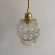 Walking lamp with vintage globe in transparent molded glass