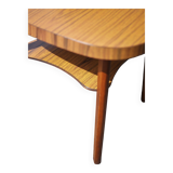 Table vintage, table bois, table basse formica, table 2 étages