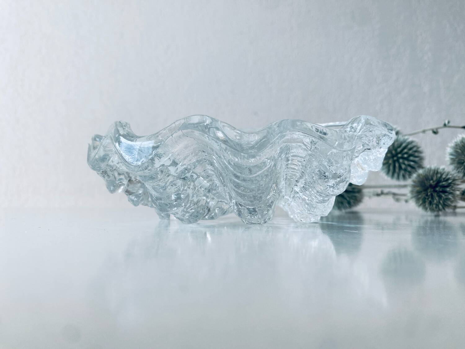 Glass holy water stoup