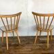 Pair of vintage white leatherette bistro chairs from the 1960s
