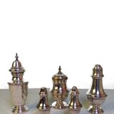 Silver metal condiment service