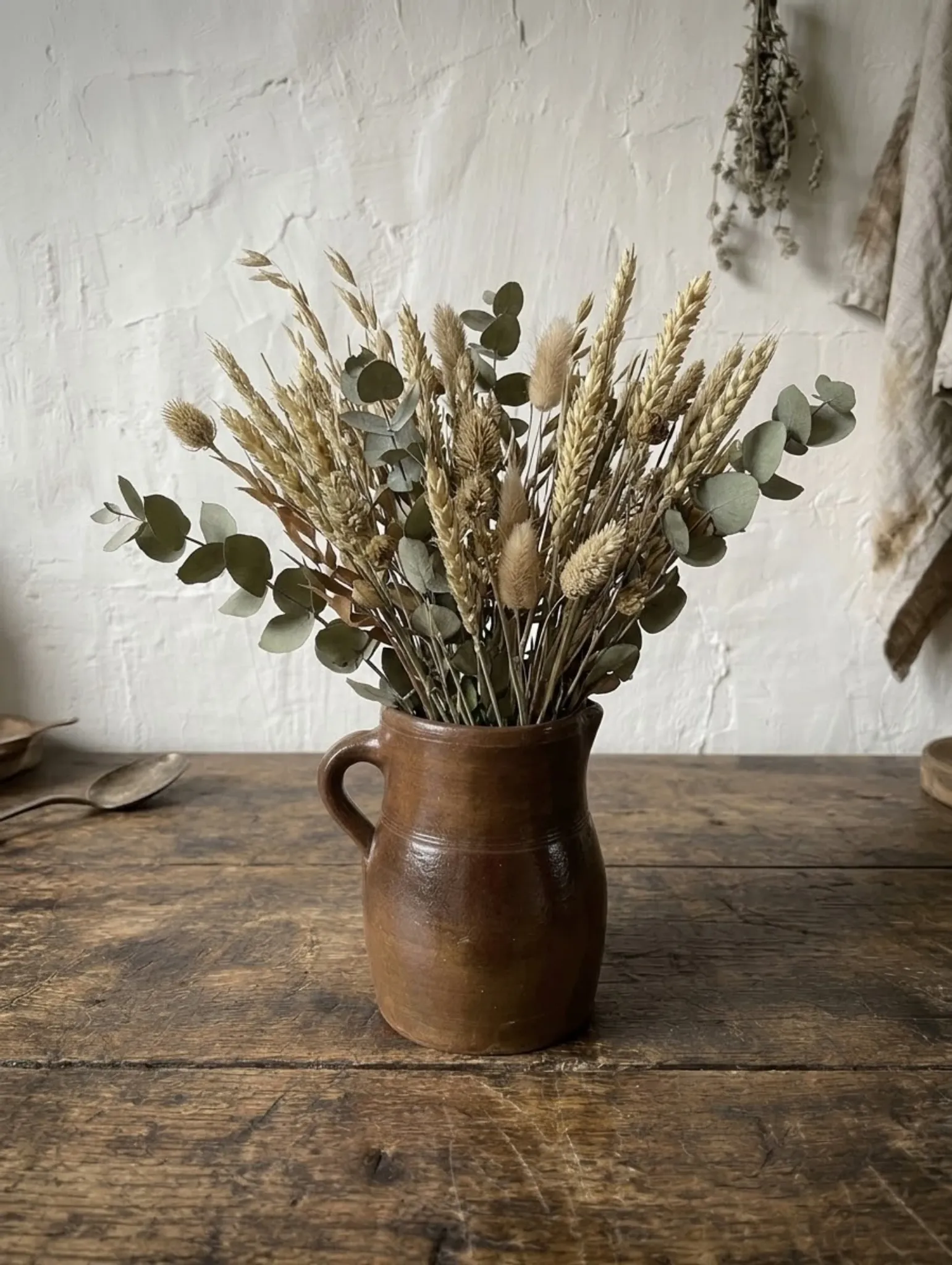 antique glazed stoneware jug / milk pot, late 19th century