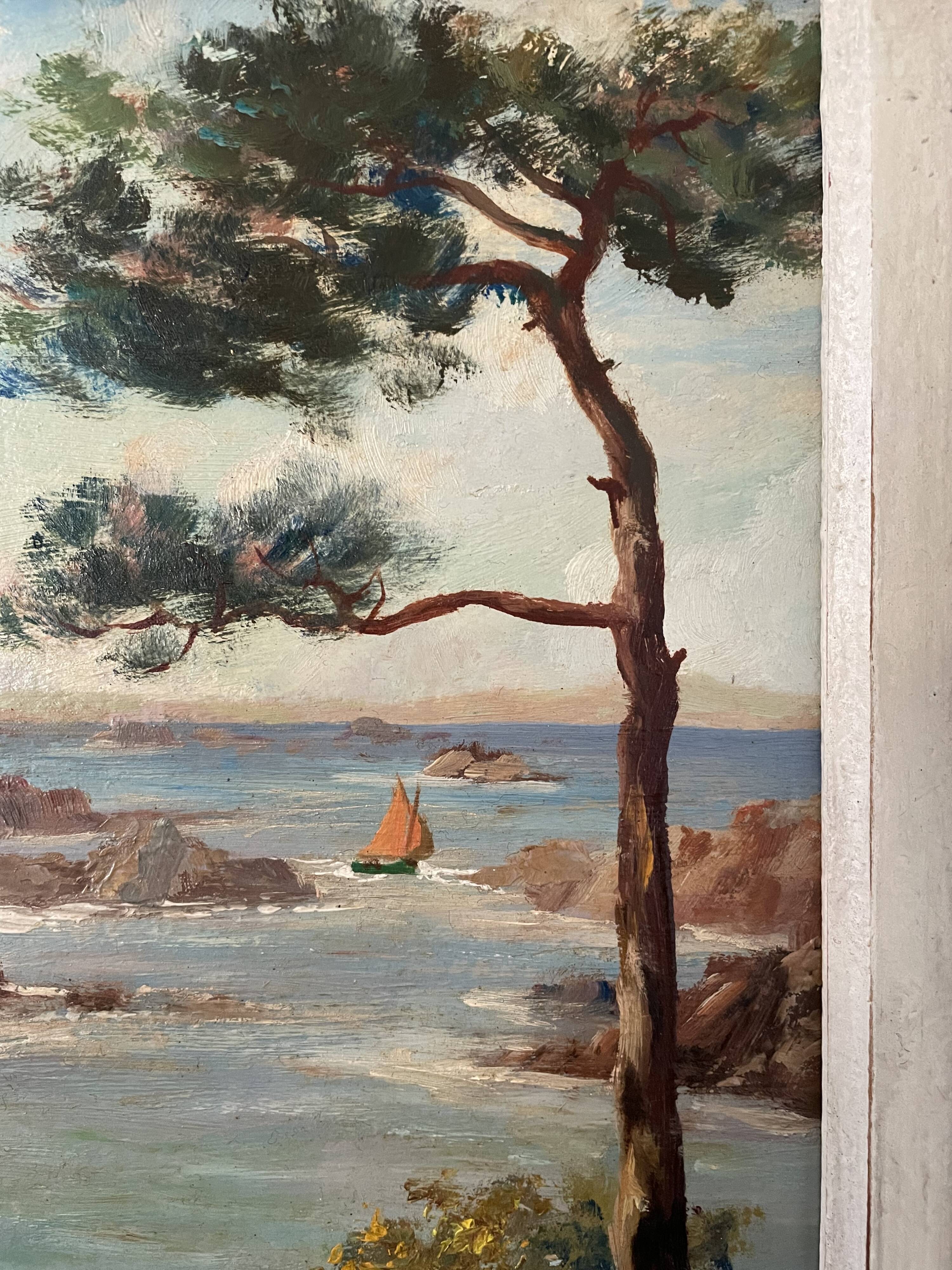 Old seaside painting
