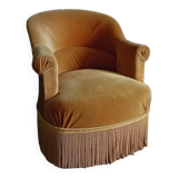 Vintage velvet toad armchair
