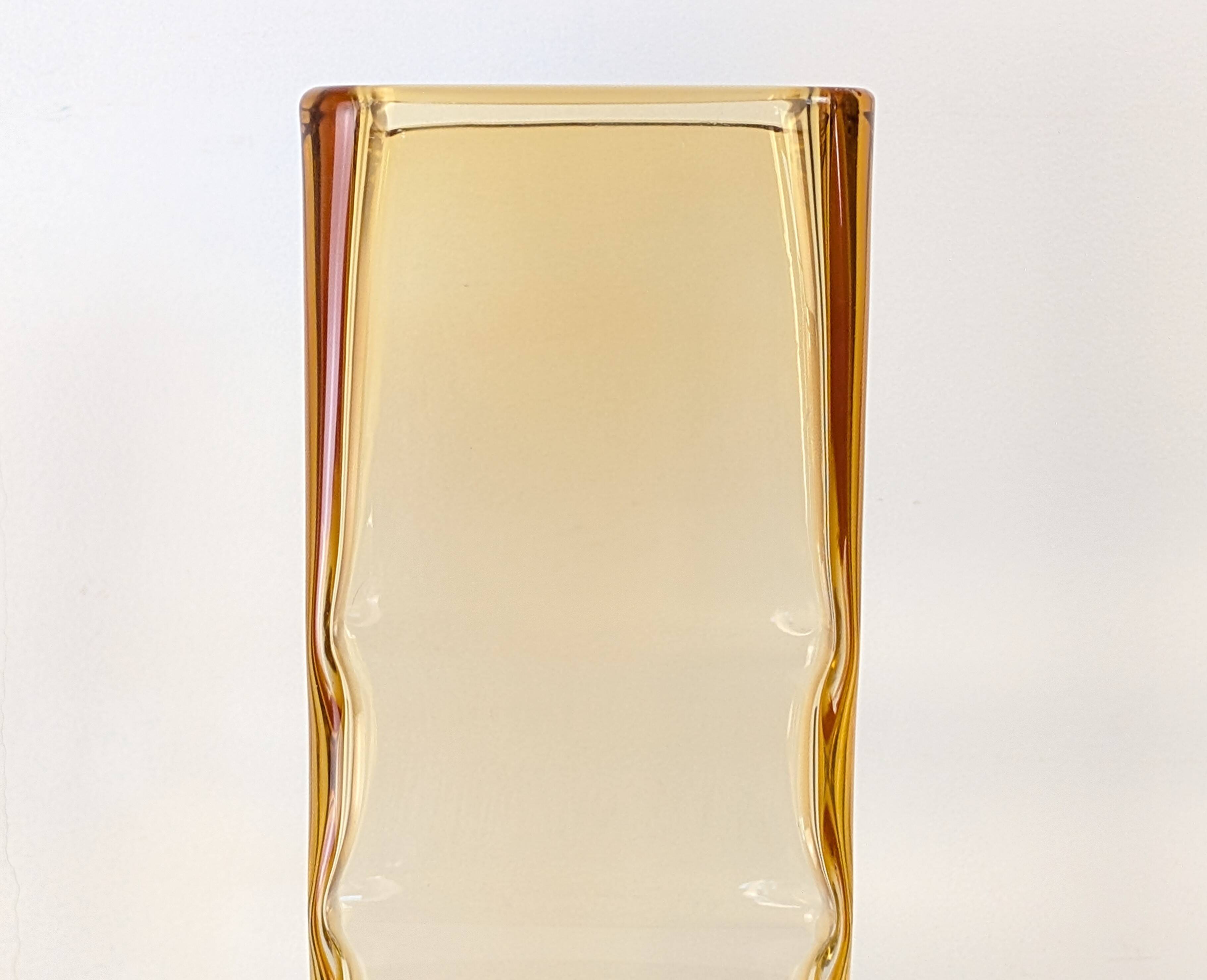Amber glass vase