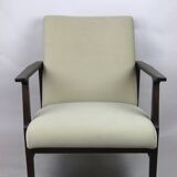 Fauteuil beige velvet années 1970