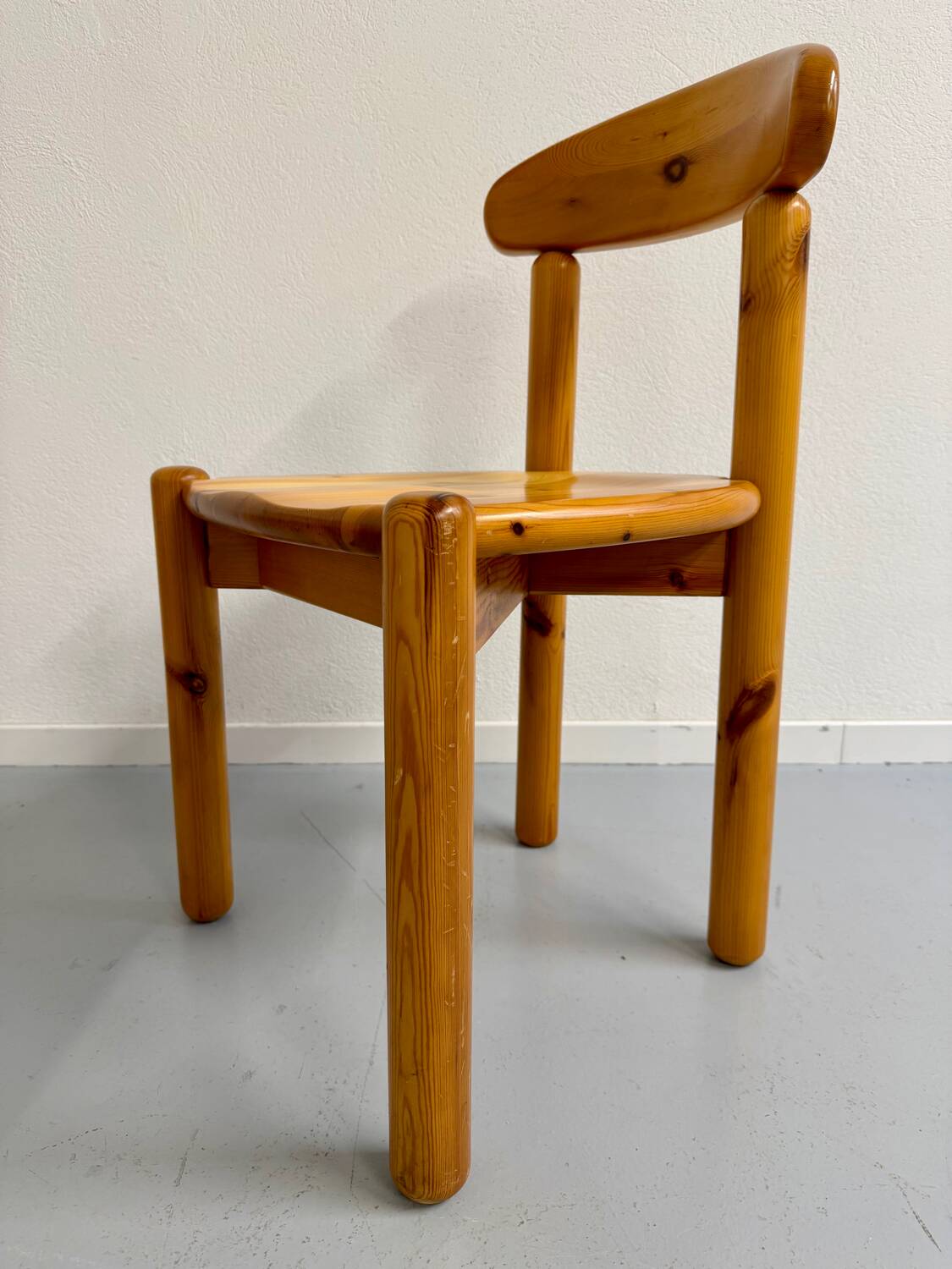 Set of 6 solid pine chairs, Scandinavian design, Reiner Daumiller