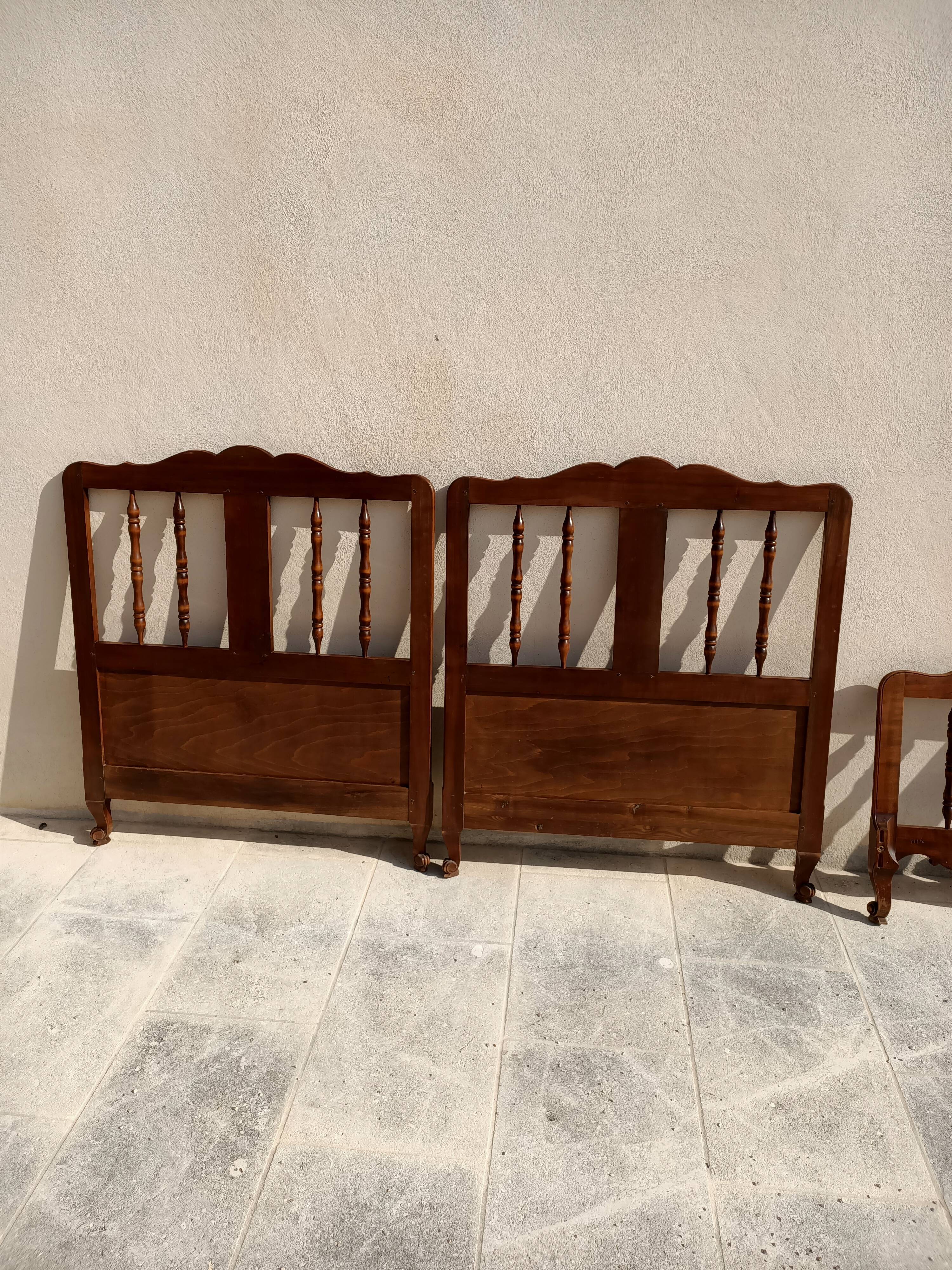 Pair of Provencal wooden bed year 40 from Dervieux