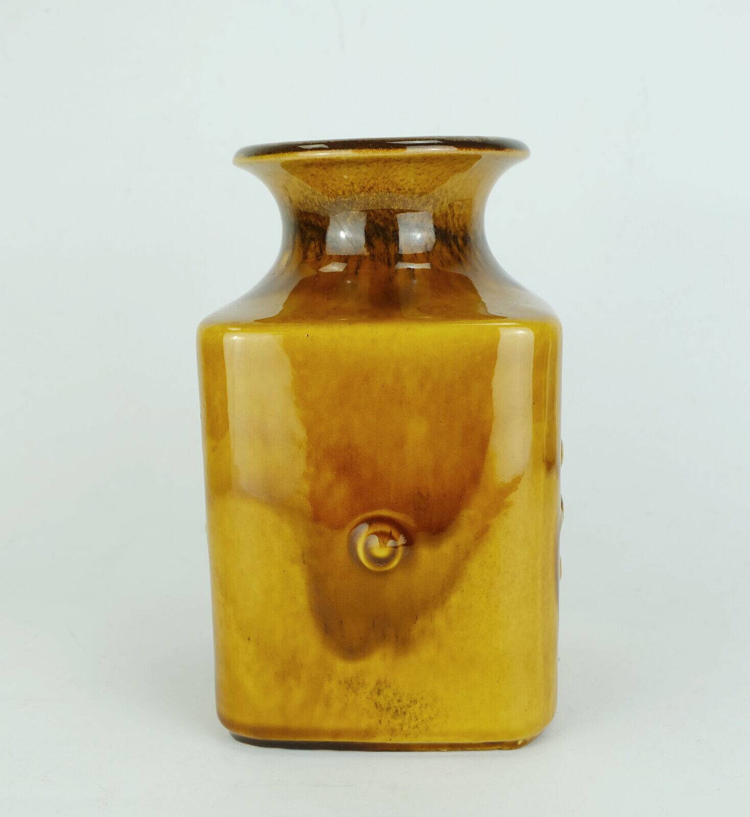 Carstens vase amber glaze relief decor model no. 7012-20