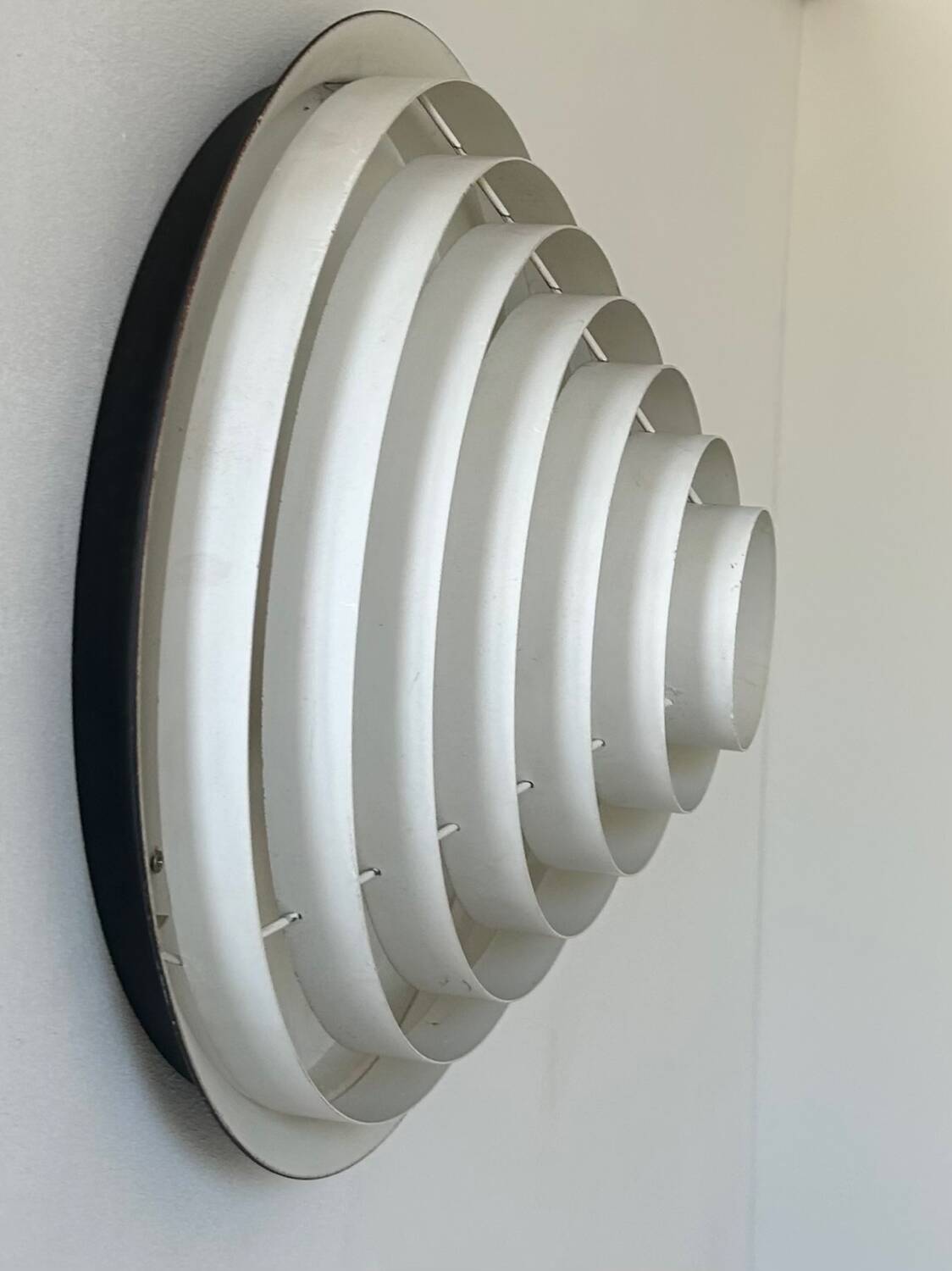 Vintage Falkenbergs wall lamp, black and white metal, Sweden 1960s