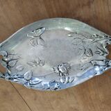 Pewter dish with roses and butterfly