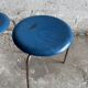 Set of 2 vintage blue Dot stools model 3170 by Arne Jacobsen for Fritz Hansen, 1974.