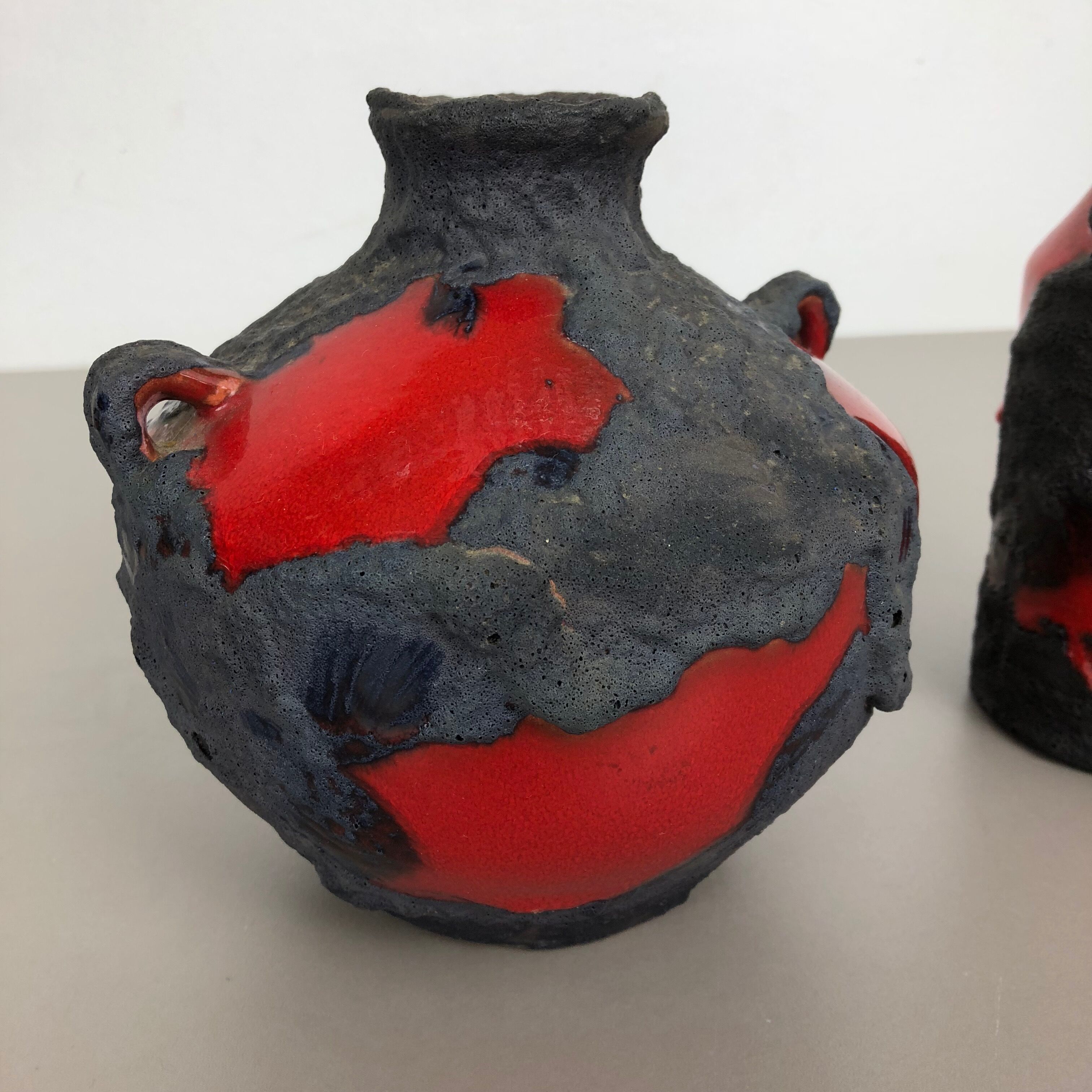 Set of 2 original ceramic studio pottery vase by Marei Ceramics, Germany, 1970